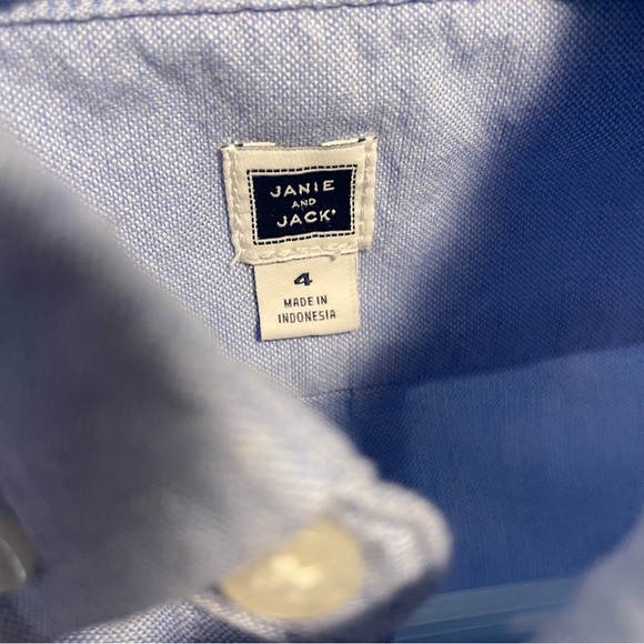 JANIE AND JACK Embroidered Varsity long-sleeve button-up Oxford, 4 - Picture 3 of 9